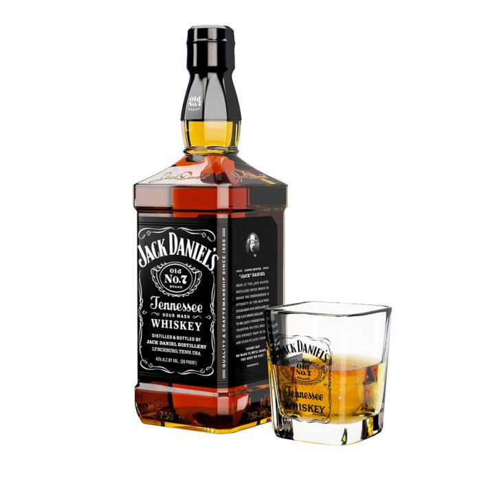 Tableta nadie reloj Whisky Jack Daniels 0,70 Litros 40º (I) + Vaso 0.70 L.