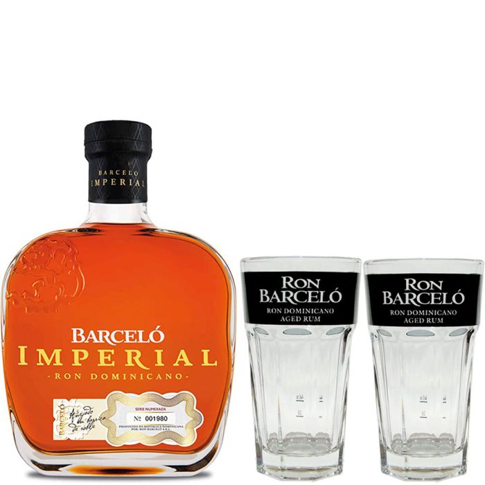 Ron Barcelo Imperial 0,70 Litros 38º (R) + 2 Vasos 0.70 L.
