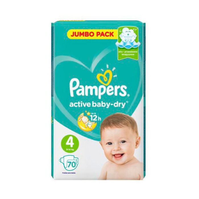 Pañales Pampers Active Baby Dry Talla 4 70 Uds 70 Mililitros